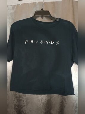 FRIENDS Black Logo Crop Tee
